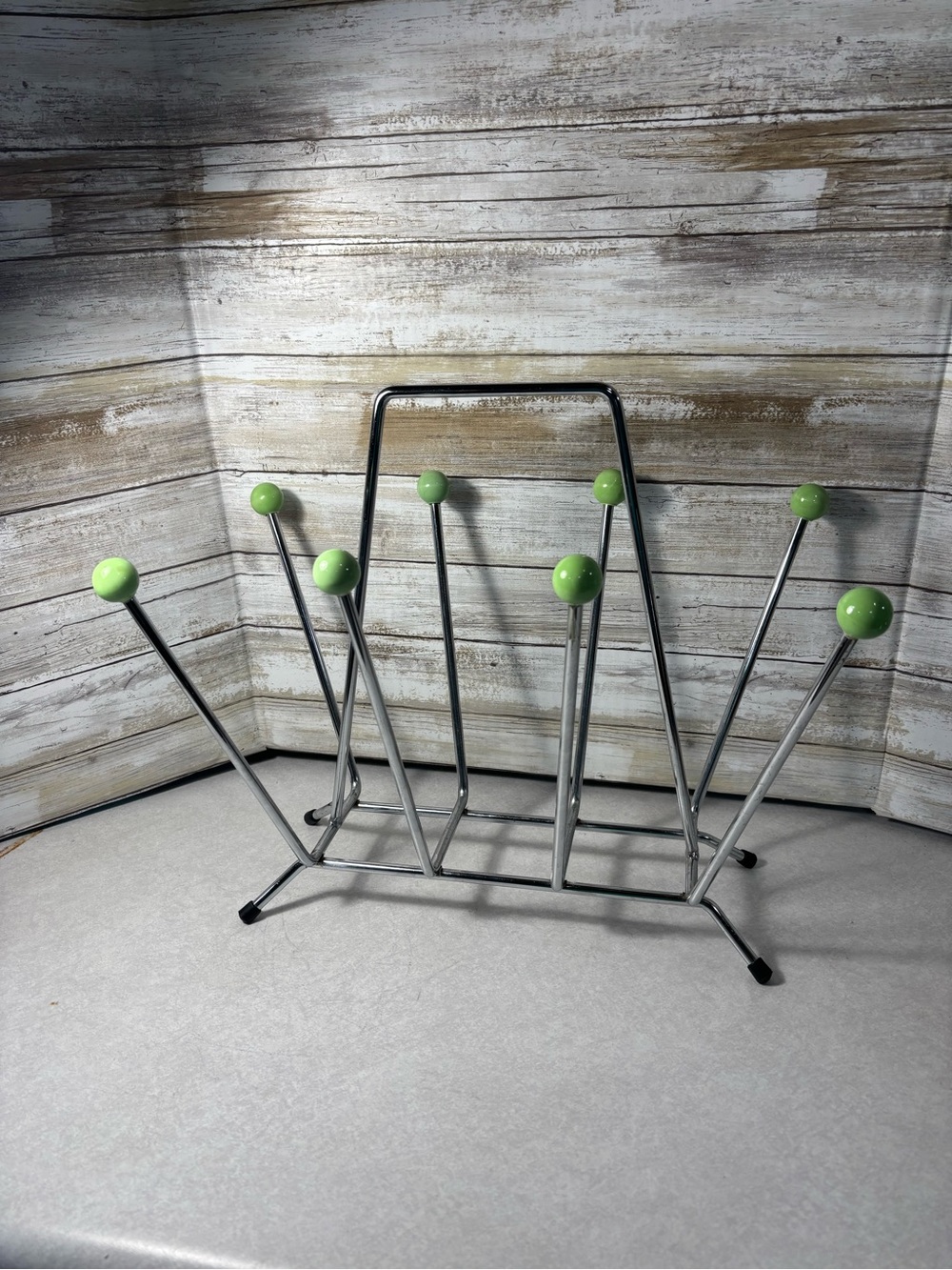 Vintage 90s IKEA Sputnik chrome magazine rack